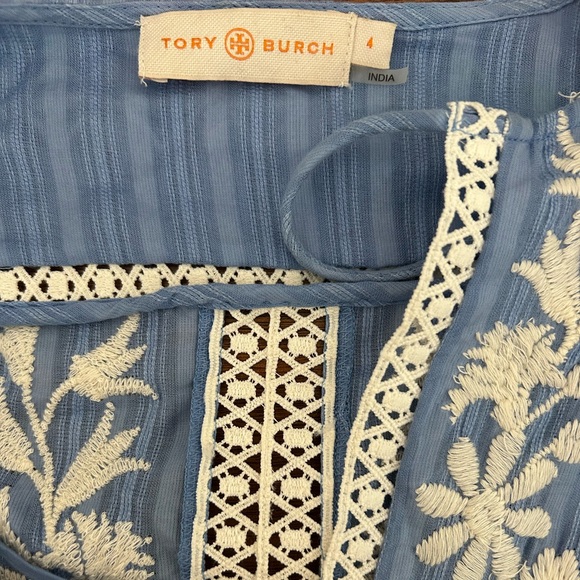 Tory Burch Blue Gabriella Lace Embroidered Dress - Picture 3 of 6